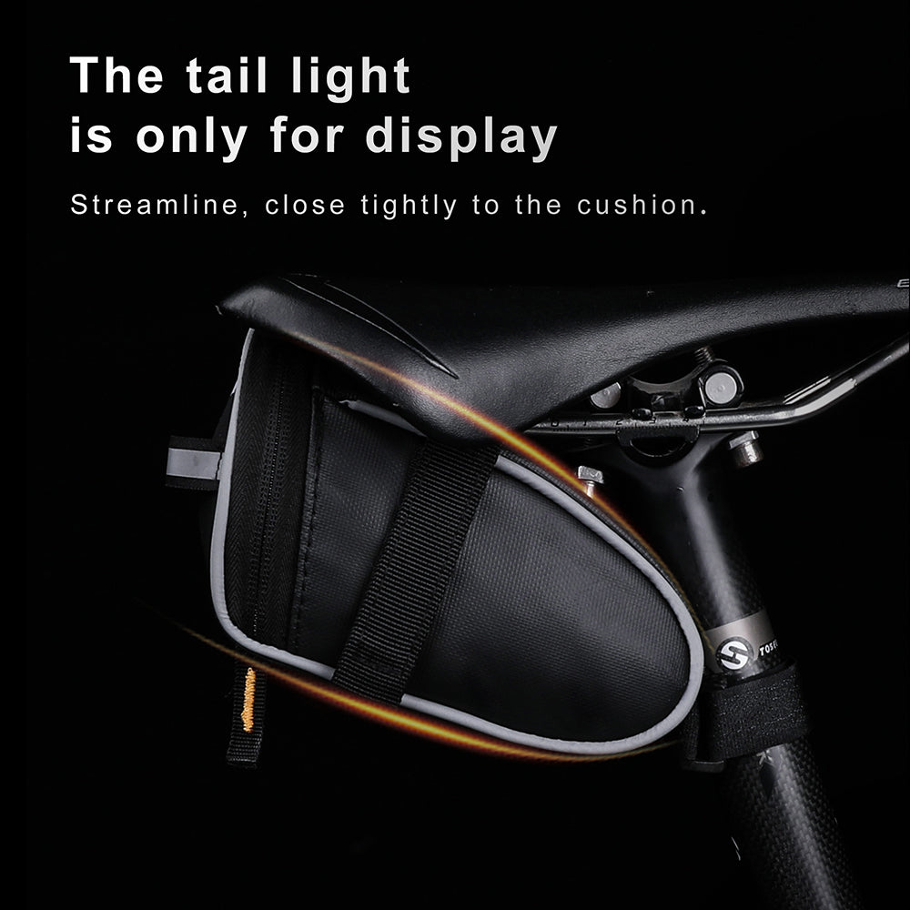 RHINOWALK T604 Bike Rear Saddle Bag Polyester Reflective Bicycle Tail Storage Bag RHINOWALK T604 Bike Rear Saddle Bag Polyester Reflective Bicycle Tail Storage Bag